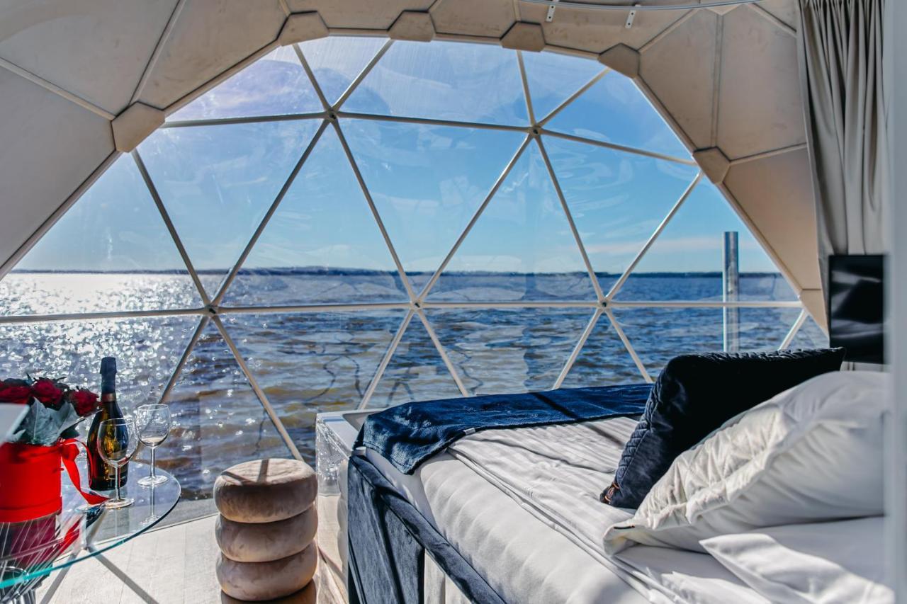 Grand Ht Houseboats - Domki Na Wodzie - Sauna, Jacuzzi, Kominek ميلنو المظهر الخارجي الصورة